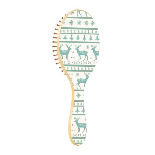 Holzhaarbürsten Elch Schneeflocken Weihnachten Stil Paddel Haarbürste für Frauen Holzbürste für Haare Holzmassagebürste von EtherSpher