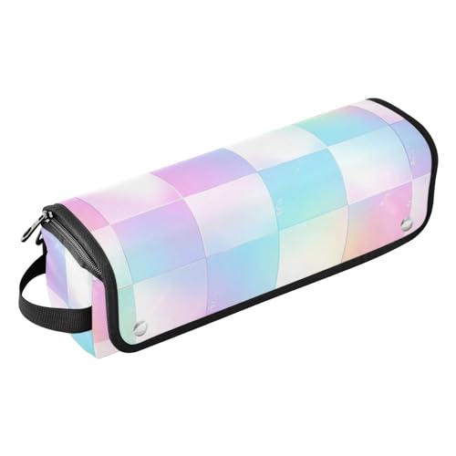 Hot Hair Tools Reisetasche mit herausnehmbarer, hitzebeständiger Matte, abnehmbarer Haarstyling-Zubehör-Organizer für Glätteisen, heiße Werkzeuge und Haarpflegezubehör, buntes Karomuster, Buntes von EtherSpher