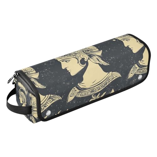 Hot Hair Tools Reisetasche mit hitzebeständigem Pad, wasserdicht, Reise-Organizer für heiße Werkzeuge, Lockenstab und Glätteisen, Haarvolumizer, Retro-Stil, antikes ägyptisches Portraitmuster von EtherSpher