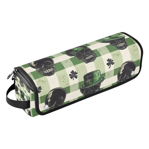 Hot Hair Tools Reisetasche und hitzebeständige Matte, große Kapazität, Glätteisen, Organizer für Glätteisen, Lockenstäbe, schwarzer Totenkopf, Büffelkariert, Kleeblatt, Zwerg, St. Travel, Schwarzer Hot Hair Tools Reisetasche und hitzebeständige Matte, große Kapazität, Glätteisen, Organizer für Glätteisen, Lockenstäbe, schwarzer Totenkopf, Büffelkariert, Kleeblatt, Zwerg, St. Travel, Schwarzer von EtherSpher
