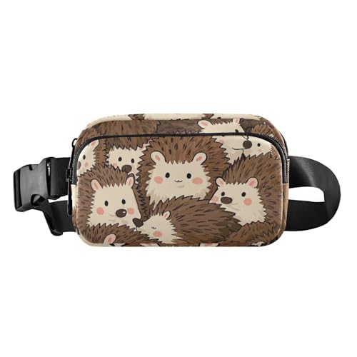 Hüfttasche mit niedlichem Cartoon-Igel, für Damen und Herren, große Kapazität, Crossbody-Pass-Tasche mit verstellbarem Gurt, für Reisen, Einkaufen, Laufen, Niedlicher Cartoon-Igel, 1 size von EtherSpher