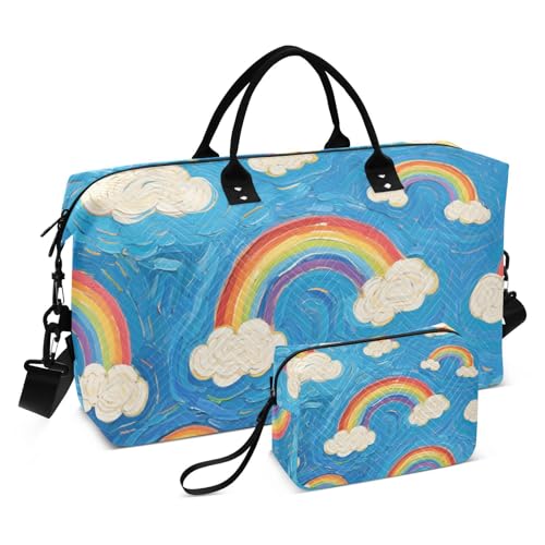 Kunst-Ölgemälde, blauer Regenbogen, dekorative Handgepäcktasche, Wochenendtasche, Sporttasche mit verstellbarem Riemen für Trekking, große Kapazität, Bolso Para Kunst-Ölgemälde, blauer Regenbogen, dekorative Handgepäcktasche, Wochenendtasche, Sporttasche mit verstellbarem Riemen für Trekking, große Kapazität, Bolso Para von EtherSpher