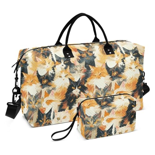 Maine Cats Famliy Dekorative Große Tasche Turnbeutel mit verstellbarem Riemen für Reisen Faltbar Bolsas para viajar en Avion de Mujer von EtherSpher