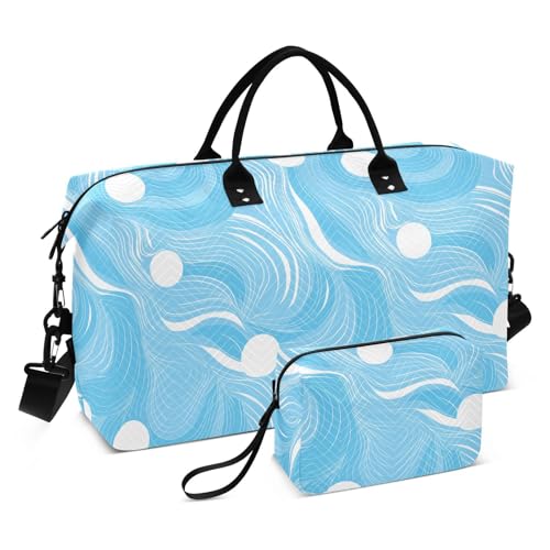 Minimalist Balls Blue Wave Dekorative Große Tasche Sport Turnbeutel mit Kulturbeutel für Sport Große Kapazität bolso para en Avion Minimalist Balls Blue Wave Dekorative Große Tasche Sport Turnbeutel mit Kulturbeutel für Sport Große Kapazität bolso para en Avion von EtherSpher