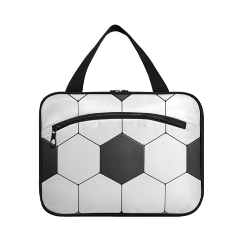 Moderner Kulturbeutel für Herren, zum Aufhängen, mit Haken, erweiterbare Make-up-Tasche, Organizer für Reiseutensilien, für Damen, Toilette, Bolsas de Maquillaje para mujer, L, Moderner Sportfußball von EtherSpher