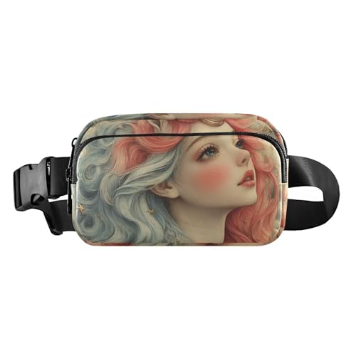 Modische Bauchtasche mit Cartoon-Motiv und weißen Einhörnern, für Damen und Herren, wasserabweisend, mit verstellbarem Gurt, für Workout, Laufen, Wandern, Niedliche weiße Cartoon-Einhörner, 1 size von EtherSpher