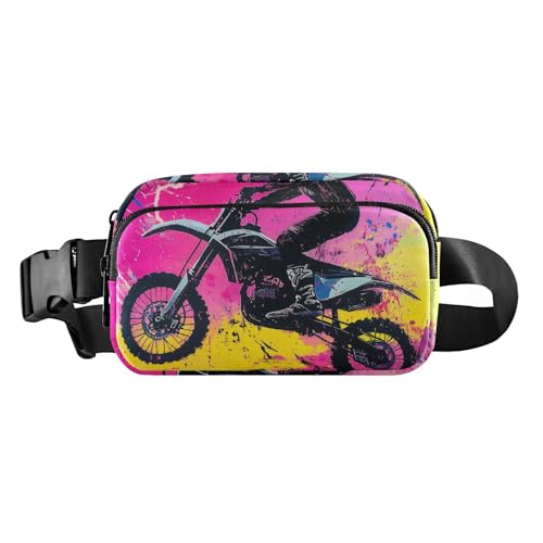 Modische Gürteltasche für Motocross-Fahrrad und Lightning, Bauchtasche für Damen und Herren, kleine Gürteltasche mit verstellbarem Riemen für Workout, Laufen, Wandern, Motocross-Fahrrad und Lightning, von EtherSpher