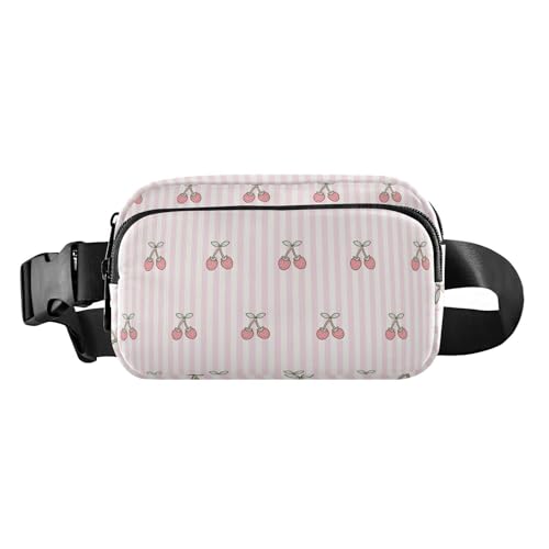 Modische Gürteltasche mit Cartoon-Motiv und roten Kirschen, für Herren und Damen, große Kapazität, Crossbody-Tasche mit verstellbarem Riemen für Reisen, Urlaub, Laufen, Niedliche rote Kirschen, 1 size von EtherSpher