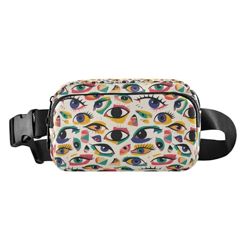 Modische Gürteltasche mit farbigen Augen, für Damen und Herren, Mehrzweck-Crossbody-Tasche, Diebstahlschutz, Hüfttasche mit verstellbarem Riemen für Reisen, Urlaub, Laufen, Modische Augenfarben, 1 von EtherSpher
