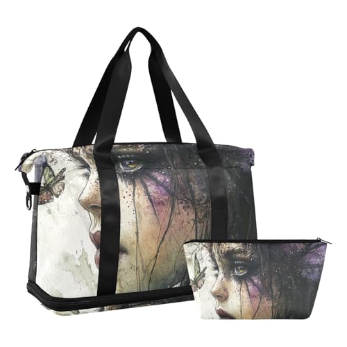 Mysterious Beauty Turnbeutel Weekender Übernachtungstasche mit verstellbarem Riemen zum Wandern wasserdicht, Geheimnisvolle Schönheit, 1 size von EtherSpher