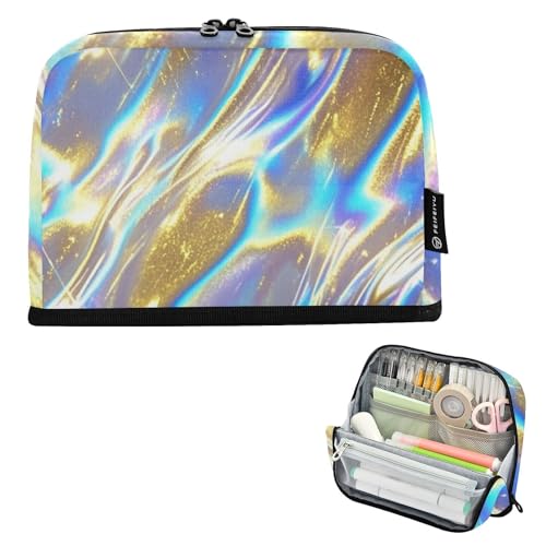 Neonfarbener säurehalter, flüssiger Stifthalter, großes Fassungsvermögen, Federmäppchen mit mehreren Schlitzen, Schreibwarentasche für adrette Kosmetika, Estuchera para lapices von EtherSpher