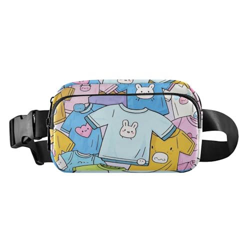 Niedliche Cartoon-Kleidung, modische Crossbody-Tasche, Hüfttasche für Damen und Herren, wasserdicht, mit verstellbarem Gurt, für Workout, Laufen, Wandern, Niedliche Cartoon-Kleidung, 1 size von EtherSpher