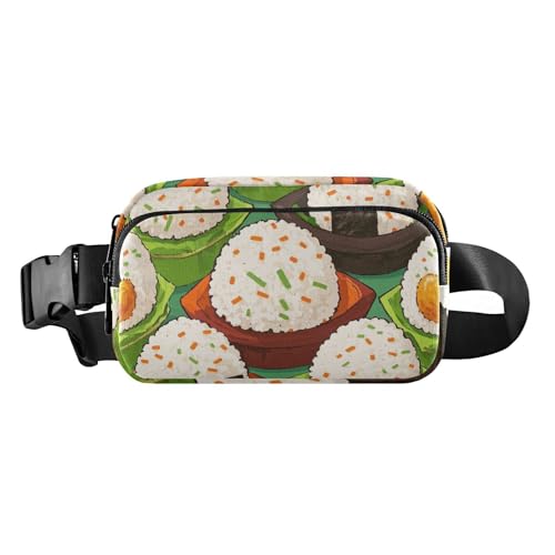 Niedliche Cartoon-Lebensmittel-Sushi-Reisbällchen, trendige Bauchtasche für Männer und Frauen, große Kapazität, Crossbody-Tasche, Anti-Diebstahl, Hüfttasche mit verstellbarem Gurt für Reisen, Laufen, von EtherSpher