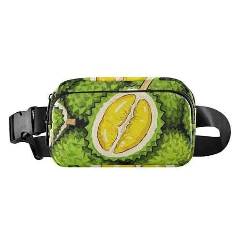 Niedliche Cartoon-Obst-Durian-Hüfttasche für Männer und Frauen, kleine Bauchtasche mit verstellbarem Gurt für Workout, Laufen, Wandern, Niedlicher Cartoon-Frucht-Durian, 1 size von EtherSpher