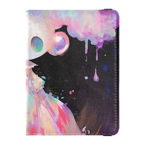 Niedliche Cartoon-Puppe, Leder, niedlicher Reisepasshalter für Reisen, Reisepasshülle, Combo mit Impfkarten-Schlitz für Frauen, ultradünn, Niedliche Cartoon-Puppe, 1 size von EtherSpher