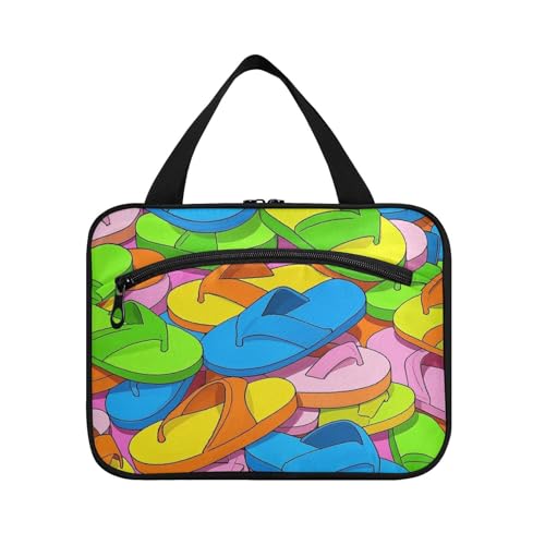 Niedliche Cartoon-Schuhe, Sommer, bunt, Reiseetui zum Aufhängen von Toilettenartikeln mit Haken, Designer-Accessoires, Kulturbeutel für Damen, ein Muss für Camping, Kosmetik, Mujer Para, Cartera, L von EtherSpher