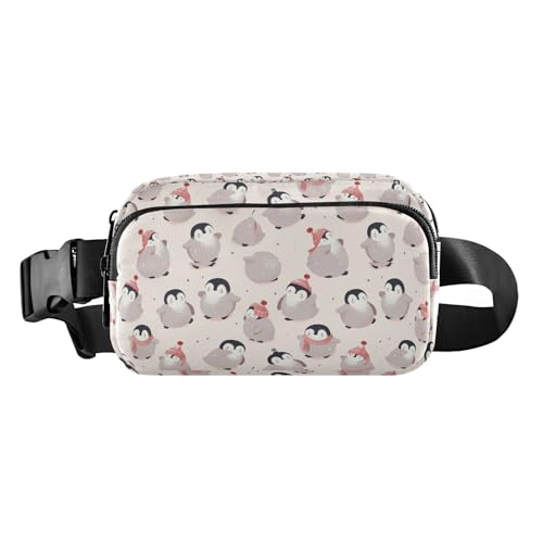 Niedliche Pfirsich-Pinguin-Gürteltasche, Crossbody-Tasche für Damen und Herren, wasserdicht, mit verstellbarem Gurt, für Reisen, Einkaufen, Laufen, Niedlicher Pfirsich-Pinguin, 1 size von EtherSpher