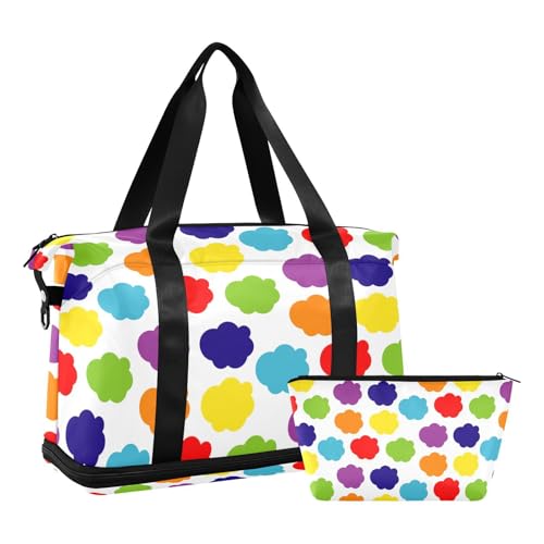 Rainbow Digital Papers Einfache Seesäcke Übernachtungstasche mit verstellbarem Riemen für Trekking, wasserdicht, Regenbogen-Digitalpapiere, 1 size von EtherSpher