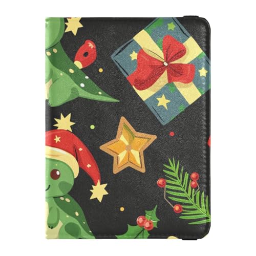 Reisepass- und Impfkartenhalter aus Leder, Motiv: Cartoon, niedlicher Dinosaurier, Reisepasshülle, Reisedokumente, Geldbörse, niedliches Reisepassbuch, wasserdicht, Niedlicher Dinosaurier, 1 size von EtherSpher