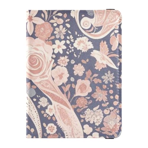 Reisepasshülle aus Leder im Boho-Stil, Rosa und Weiß, Vintage-Paisleymuster, für Reisen, Brieftasche, Kombi-Kartenhalter, Reisepasshülle für Damen, leicht, Boho Pink und Weiß Vintage Paisley Cashews Reisepasshülle aus Leder im Boho-Stil, Rosa und Weiß, Vintage-Paisleymuster, für Reisen, Brieftasche, Kombi-Kartenhalter, Reisepasshülle für Damen, leicht, Boho Pink und Weiß Vintage Paisley Cashews von EtherSpher