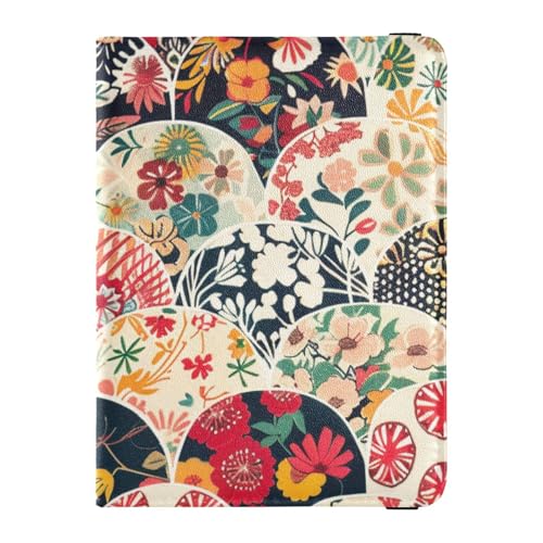 Reisepasshülle aus Leder im japanischen Stil mit Fächermuster, Reisedokumente, Geldbörse, Dokumenten-Organizer, Zubehör, ultradünn, Japanischer Stil mit Fächermuster, 1 size von EtherSpher