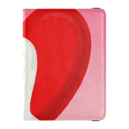 Reisepasshülle aus Leder mit lustigem Cartoon-Herz und Gans, für Reisen, Familie, für Reisen, Brieftasche, Kombi-Abzeichen, Ausweis, Impfkarte, Geldbörse, für Damen, ultradünn von EtherSpher