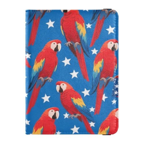 Reisepasshülle aus Leder mit rotem Gänseblümchen zum 4. Juli für Reisen, Impfhülle, Schutzhülle, Reisedokumente, Geldbörse für Damen, wasserdicht, 4. Juli Independence Day Red Daisy, 1 size von EtherSpher