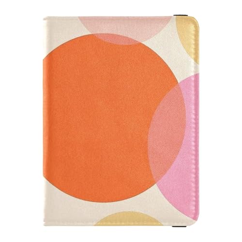 Reisepasshülle rund gepunktetes Leder Orange Moderne Impfstoffhülle Reise Schutzhülle Ausweishalter ID-Impfstoffhalter Kreditkartenetui Geldbörse Herren Wasserdicht, Polka Dot Rund Orange Modern, 1 von EtherSpher