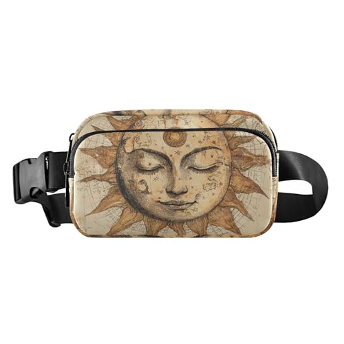 Retro Bohemian Tarot-Astrologie Stern Mond Süße Crossbody Tasche Hüfttaschen für Männer Frauen Wasserabweisend Crossbody Umhängetasche mit verstellbarem Riemen für Reisen Fitnessstudio Arbeit, Retro von EtherSpher