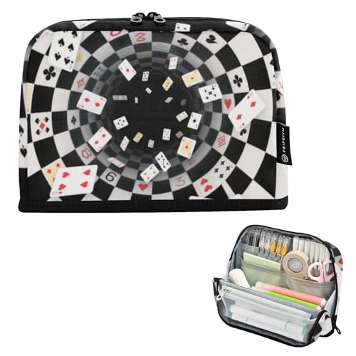 Schwarze und weiße Tasche für Stifte, große Kapazität, Make-up-Tasche, leichte Schreibwaren-Aufbewahrung für Teenager, Mittelschule, Bolsas Para Lapices von EtherSpher