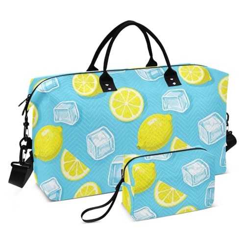 Sommerblaue Eiszitrone, dekorative Schultertasche, Wochenend-Tragetasche, Sporttasche, Sporttasche, Sporttasche, multifunktional, Maletines para Mujer de Sommerblaue Eiszitrone, dekorative Schultertasche, Wochenend-Tragetasche, Sporttasche, Sporttasche, Sporttasche, multifunktional, Maletines para Mujer de von EtherSpher