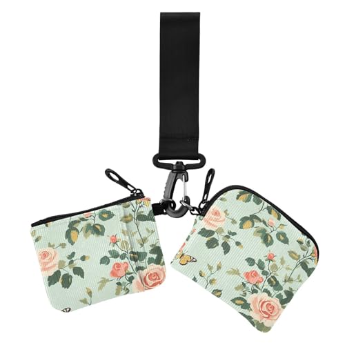 Spring Pastell Grün Pfirsichblumen Damen Münzgeldbörse Kartenhalter Kleiner Abnehmbarer Visitenkartenhalter mit Schlüsselanhänger für den täglichen Gebrauch, 2 Packungen, Frühlings-Pastellgrün Spring Pastell Grün Pfirsichblumen Damen Münzgeldbörse Kartenhalter Kleiner Abnehmbarer Visitenkartenhalter mit Schlüsselanhänger für den täglichen Gebrauch, 2 Packungen, Frühlings-Pastellgrün von EtherSpher