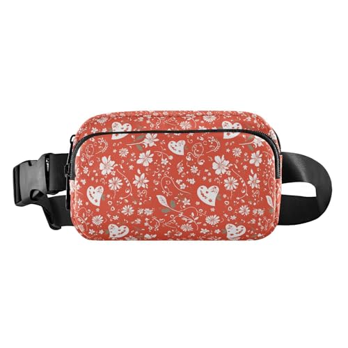 Stilvolle Bauchtasche für Damen und Herren mit Paisleymuster, Blumenmotiv, mit verstellbarem Gurt, für Reisen, Fitnessstudio, Arbeit, Paisleymuster in Herzform, 1 size von EtherSpher