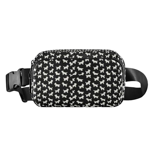 Stilvolle Hüfttasche für Damen und Herren, große Kapazität, Crossbody-Tasche mit verstellbarem Gurt, für Workout, Laufen, Wandern, Mehrfarbige, weiße Hunde, 1 size von EtherSpher