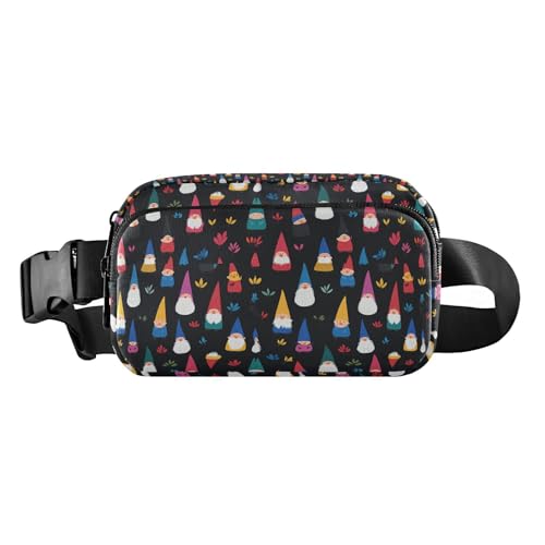 Stilvolle Hüfttasche mit bunten Zwergen für Damen und Herren, kleiner Brustgurt mit verstellbarem Gurt für Reisen, Fitnessstudio, Arbeit, Bunte Zwerge, Weihnachten, 1 size von EtherSpher