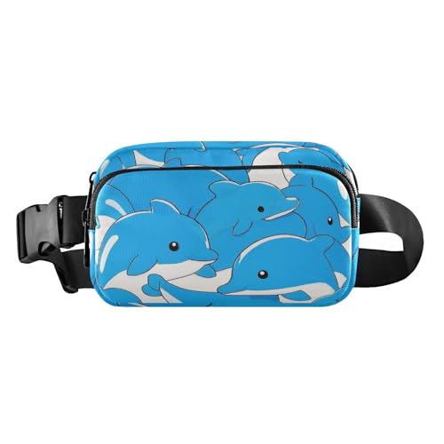 Süße Cartoon-Delfin-Hüfttasche für Männer und Frauen, Mehrzweck-Crossbody-Tasche mit verstellbarem Riemen für Reisen, Einkaufen, Laufen, Niedlicher Cartoon-Delfin, 1 size von EtherSpher