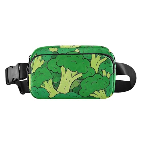 Süße Cartoon-Gemüse-Brokkoli-Gürteltasche für Herren und Damen, große Kapazität, Crossbody-Tasche mit verstellbarem Gurt, für Reisen, Laufen, Wandern, Süßer Cartoon-Gemüsebrokkoli, 1 size von EtherSpher