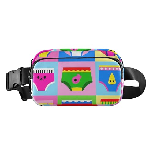 Süße Cartoon-Unterwäsche, modische Hüfttasche für Damen und Herren, große Kapazität, Crossbody-Tasche mit verstellbarem Riemen für Reisen, Einkaufen, Laufen, Niedliche Cartoon-Unterwäsche, 1 size von EtherSpher