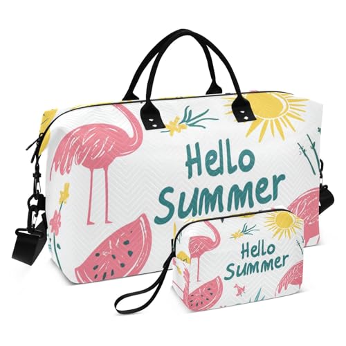 Summer Flamingos Fresh Fruits Dekorative Wochenendtasche Große Turnbeutel mit Kulturbeutel für Trekking 2-teiliges Set Bolsas de para Mujer Summer Flamingos Fresh Fruits Dekorative Wochenendtasche Große Turnbeutel mit Kulturbeutel für Trekking 2-teiliges Set Bolsas de para Mujer von EtherSpher