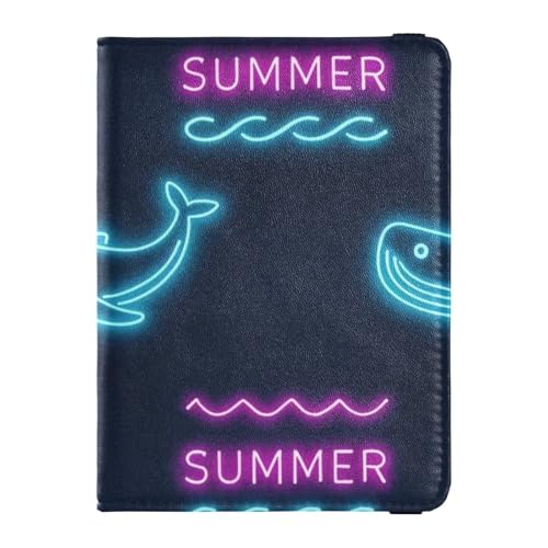 Summer Neon Whale Wave Schwarz Reisepass Card Holder Cover Combo für Reisen Reisedokumente Organizer Protector Reise Reisepass Geldbörse für Frauen Wasserdicht Sommer Neon Whale Wave, Estate Neon Summer Neon Whale Wave Schwarz Reisepass Card Holder Cover Combo für Reisen Reisedokumente Organizer Protector Reise Reisepass Geldbörse für Frauen Wasserdicht Sommer Neon Whale Wave, Estate Neon von EtherSpher