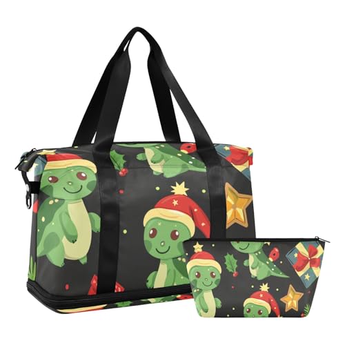 Turnbeutel mit Weihnachtsmotiven, niedlicher Dinosaurier, Übernachtungstasche, mit verstellbarem Riemen, zum Wandern, wasserdicht, Niedlicher Dinosaurier, 1 size von EtherSpher