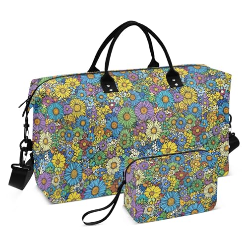 Ukraine Sunflower Beauty Summer Flowers Clolrful Dekorative Reisetasche Sport Turnbeutel mit verstellbarem Riemen für Geschäftsreisen 2-teiliges Set Bolsas para viajar von EtherSpher
