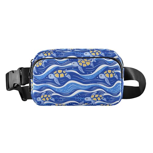 Wave Turtle Vector niedliche Bauchtasche für Damen und Herren, Mehrzweck-Crossbody-Tasche, Anti-Diebstahl-Hüfttasche mit verstellbarem Gurt für Reisen, Laufen, Wandern, Wave Turtle Vector, 1 size von EtherSpher