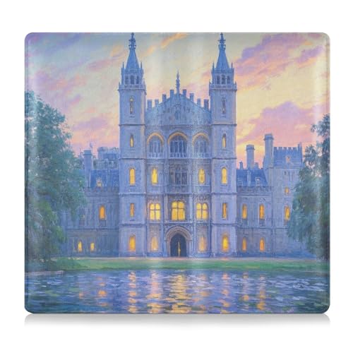 White Fantasy Fairytale Schloss Leder Auto Registrierung und Versicherungshalter Auto Geldbörse Fall Organizer für jedes Auto, LKW, Motorrad, Anhänger oder Boot von EtherSpher