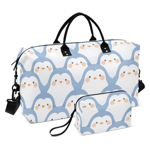 Zarte Karikatur-Pinguin Hellblau Dekorative Weekender Übernachtungstasche Turnbeutel mit Kulturbeutel zum Wandern Multifunktional Bolsas Grandes para Mujer Zarte Karikatur-Pinguin Hellblau Dekorative Weekender Übernachtungstasche Turnbeutel mit Kulturbeutel zum Wandern Multifunktional Bolsas Grandes para Mujer von EtherSpher