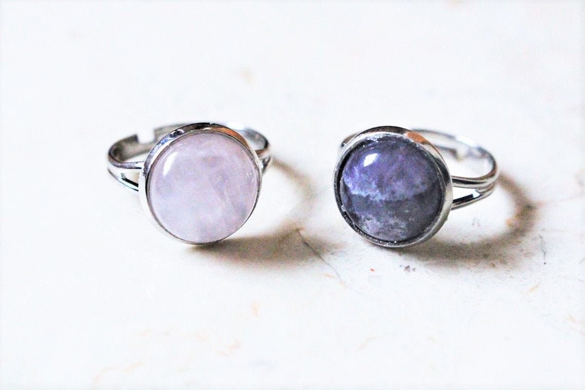 Rosenquarz/Amethyst Verstellbarer Kristall Ring Schmuck Sterling Silber Geschenk Für Sie Kostenloser Versand Unikat Pink Lila Edelstein Rosenquarz/Amethyst Verstellbarer Kristall Ring Schmuck Sterling Silber Geschenk Für Sie Kostenloser Versand Unikat Pink Lila Edelstein von EtherealCollectiveUK