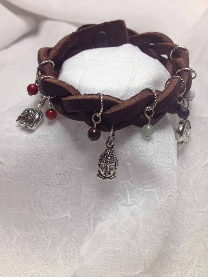 Chakra-Buda-Leder-Charme-Armband-Boho-stil Chakra-Buda-Leder-Charme-Armband-Boho-stil von EtherealLightDesigns
