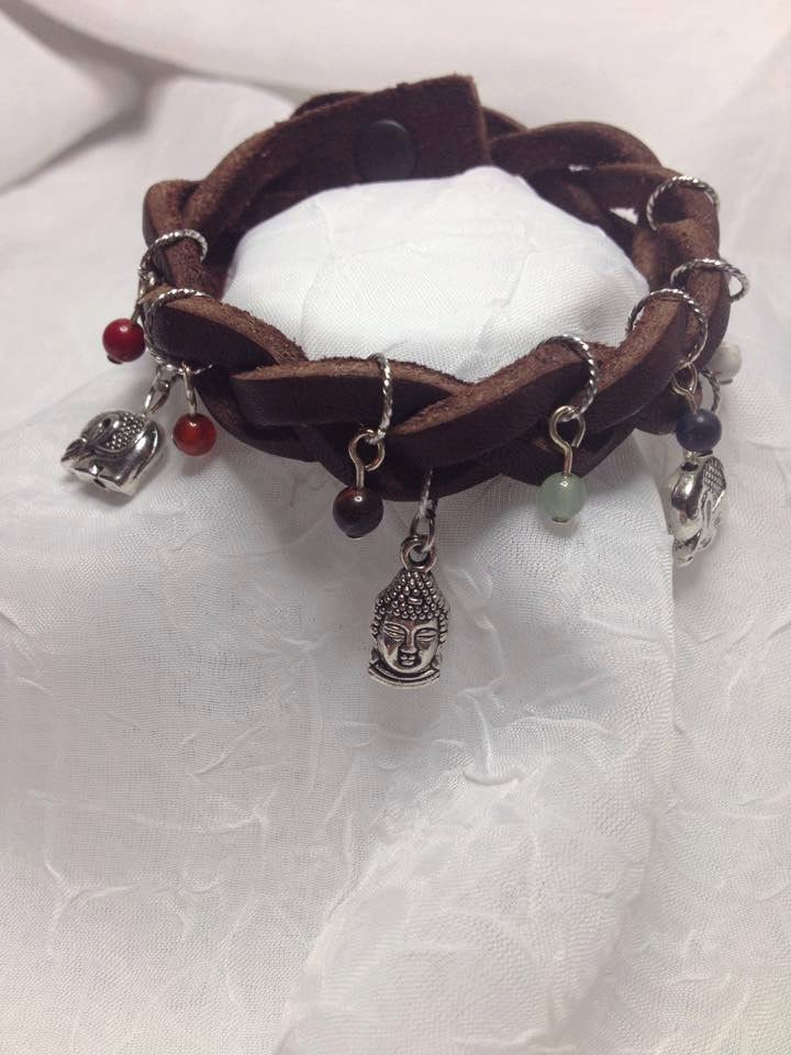 Chakra-Buda-Leder-Charme-Armband-Boho-stil Chakra-Buda-Leder-Charme-Armband-Boho-stil von EtherealLightDesigns