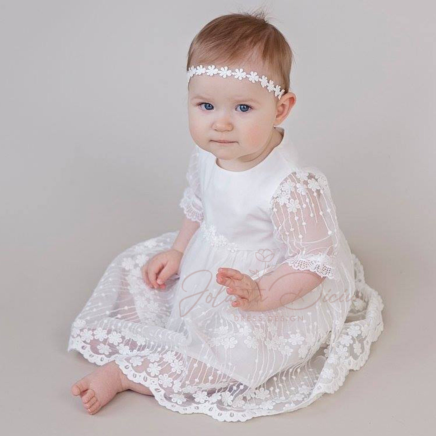 Baby Mädchen Taufkleid, Taufkleid Lange Ärmel, Segenskleid, Spitzen Babykleid, Spitze von EtherealPrincesse
