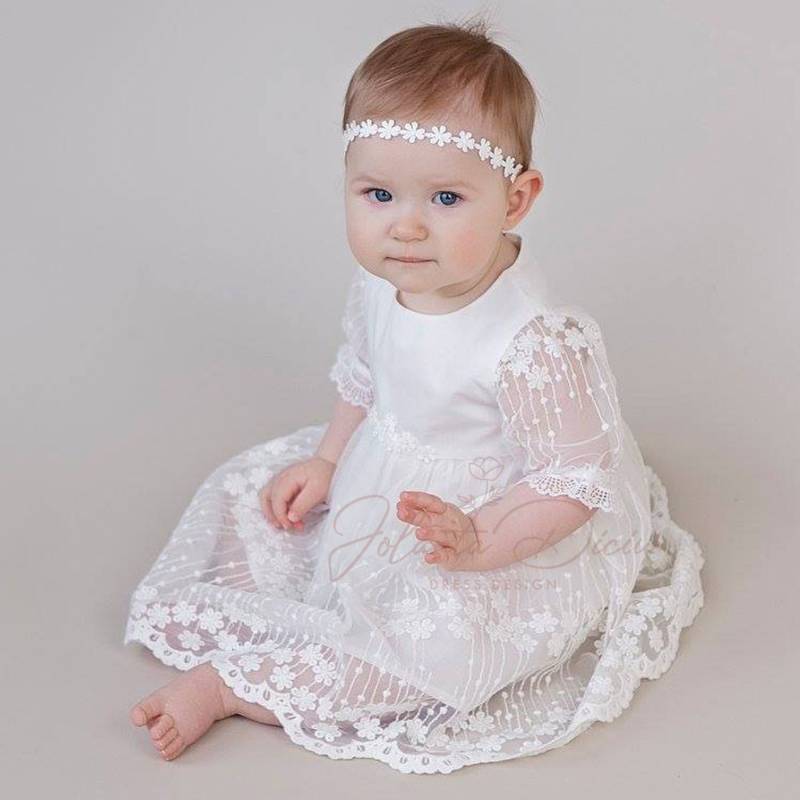 Baby Mädchen Taufkleid, Taufkleid Lange Ärmel, Segenskleid, Spitzen Babykleid, Spitze von EtherealPrincesse